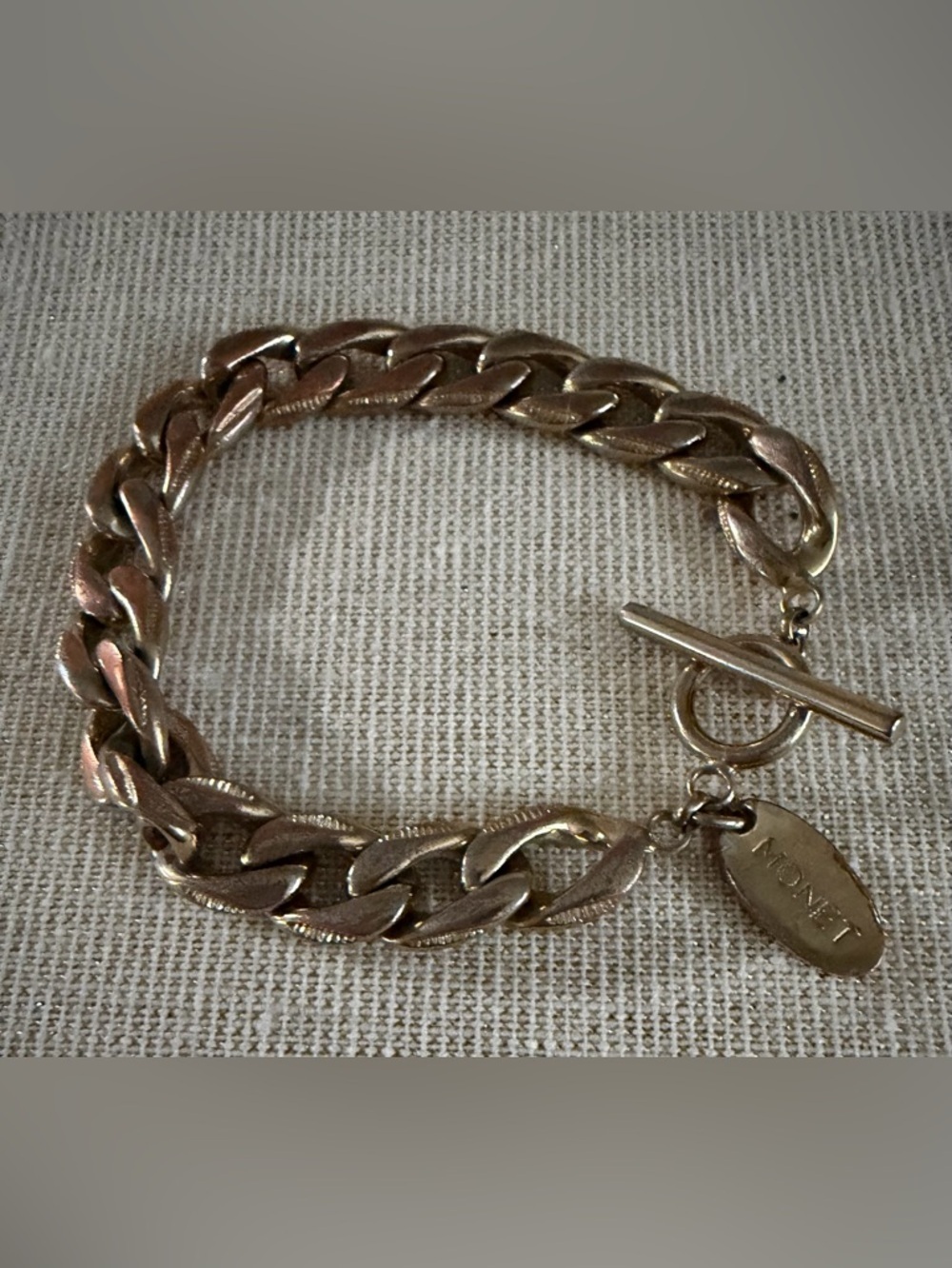 Monet Gold-Tone Curb Chain Toggle Bracelet